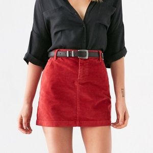 Urban Outfitters BDG Red Corduroy mini skirt